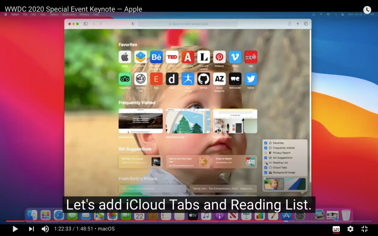 Safari 可以更换首页背景