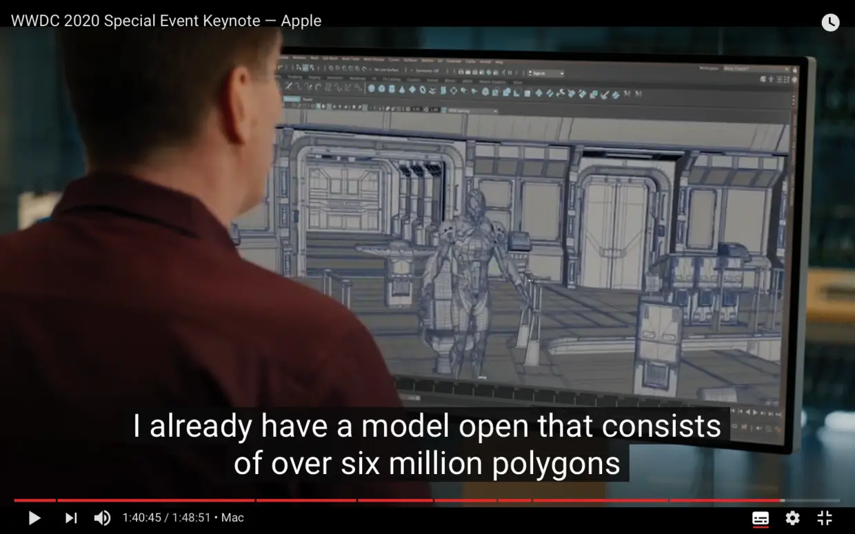 应用 Apple 芯片的 mac 打开 500万个形状组成的模型