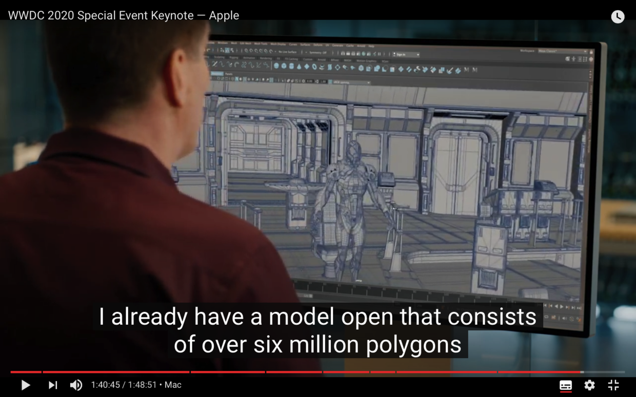 应用 Apple 芯片的 mac 打开 500万个形状组成的模型