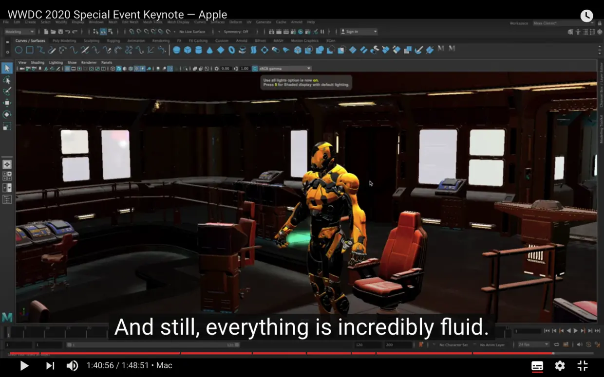 应用 Apple 芯片的 mac 打开渲染后的 500万个形状组成的模型