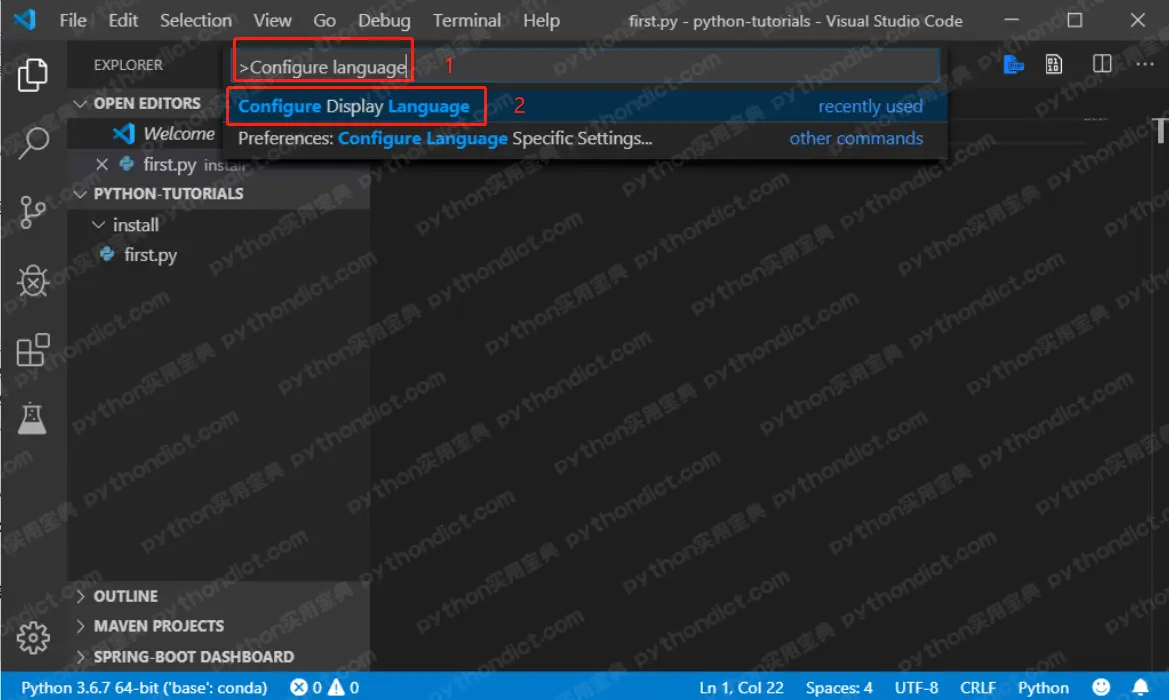 Configure Display Language