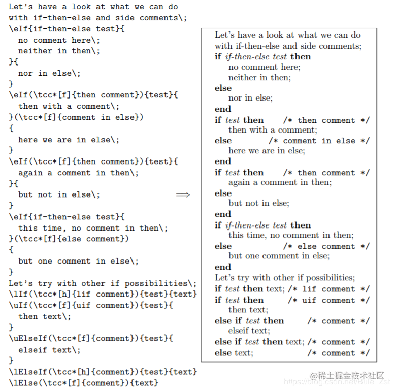 [博客迁移][Latex] 使用algorithm2e显示if-elseif-else-endif - 掘金