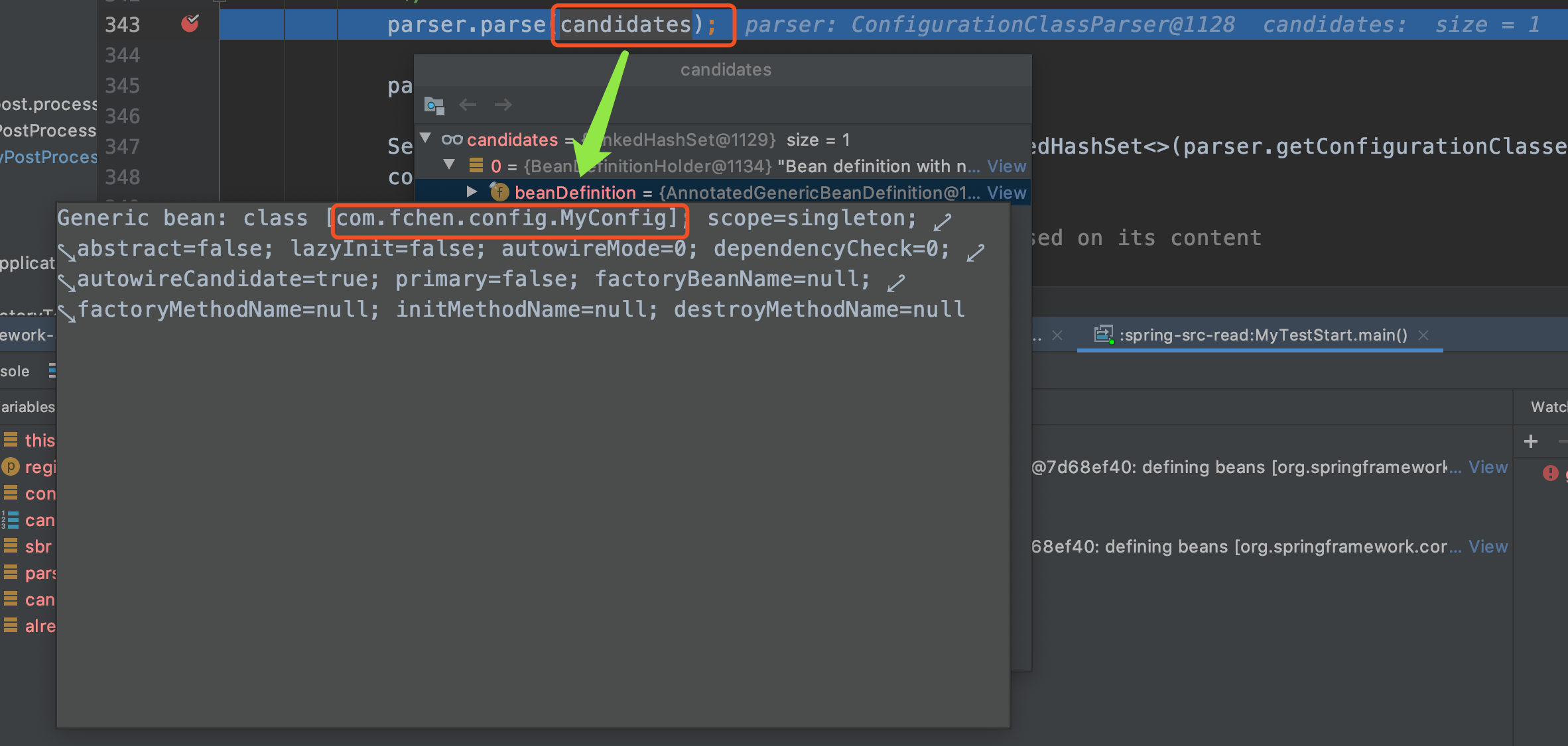 解析配置候选类