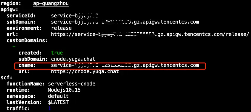 Custom Domain Outputs