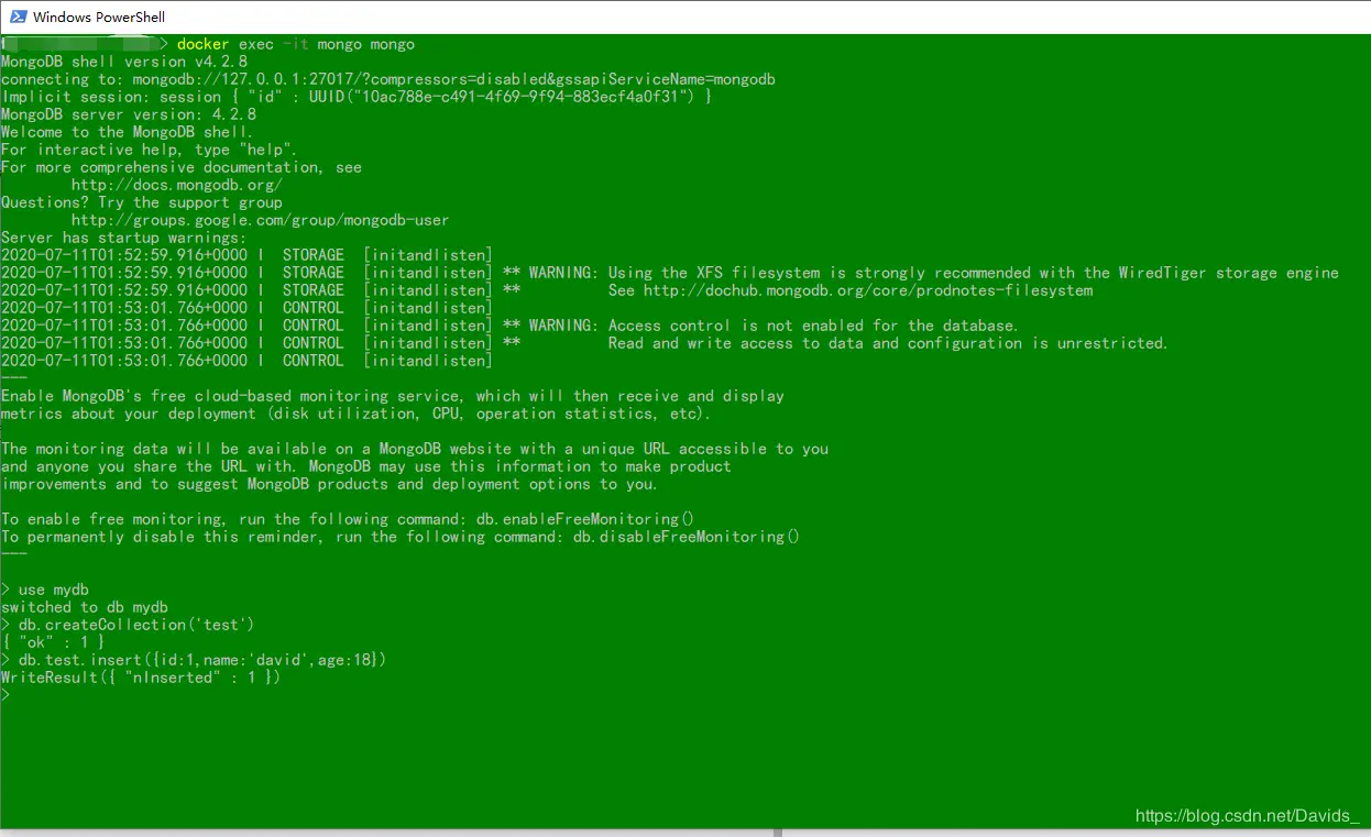 docker mongodb
