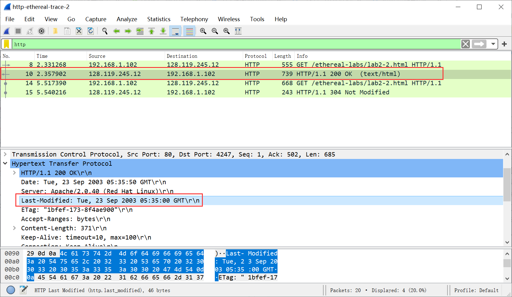 第一次发送请求的响应报文