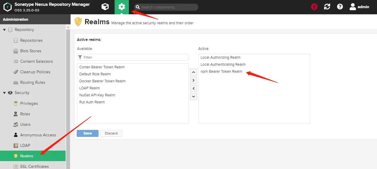 npm Bearer Token Realm