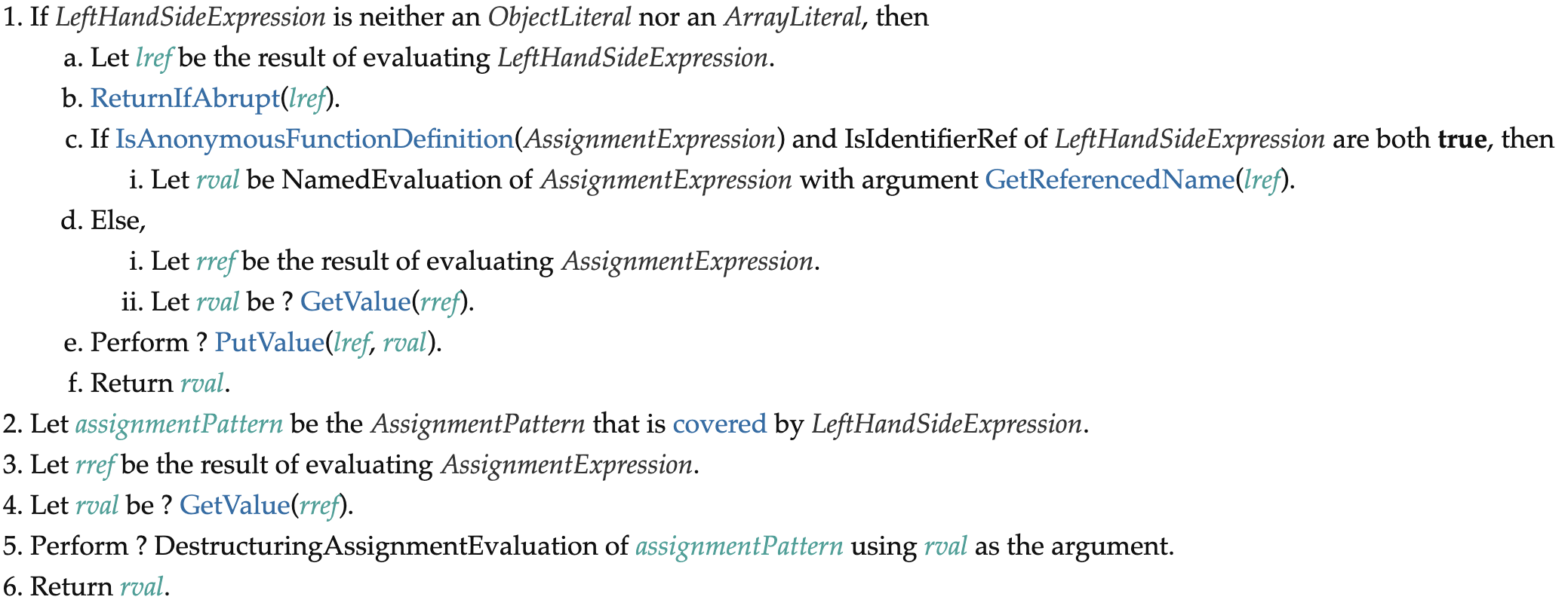 Assignment Operators - Runtime Semantics Evaluation