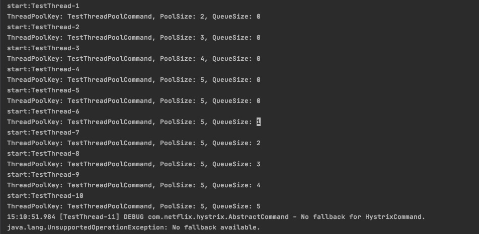 maxQueueSize=queueSizeRejectionThreshold