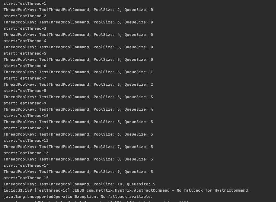 maxQueueSize<queueSizeRejectionThreshold