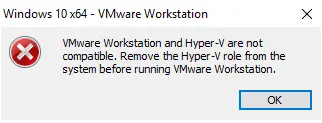 VMWare Workstation 弹出的不兼容提示