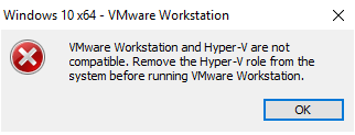 VMWare Workstation 弹出的不兼容提示