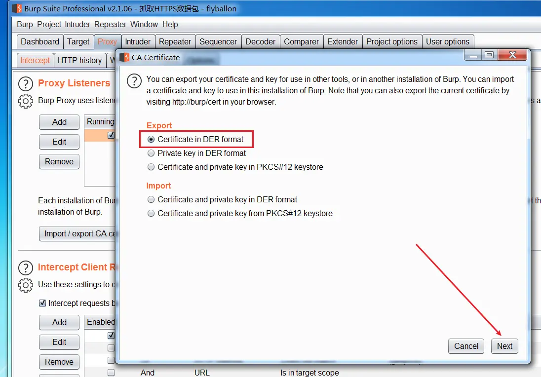 Burpsuite安装证书-2