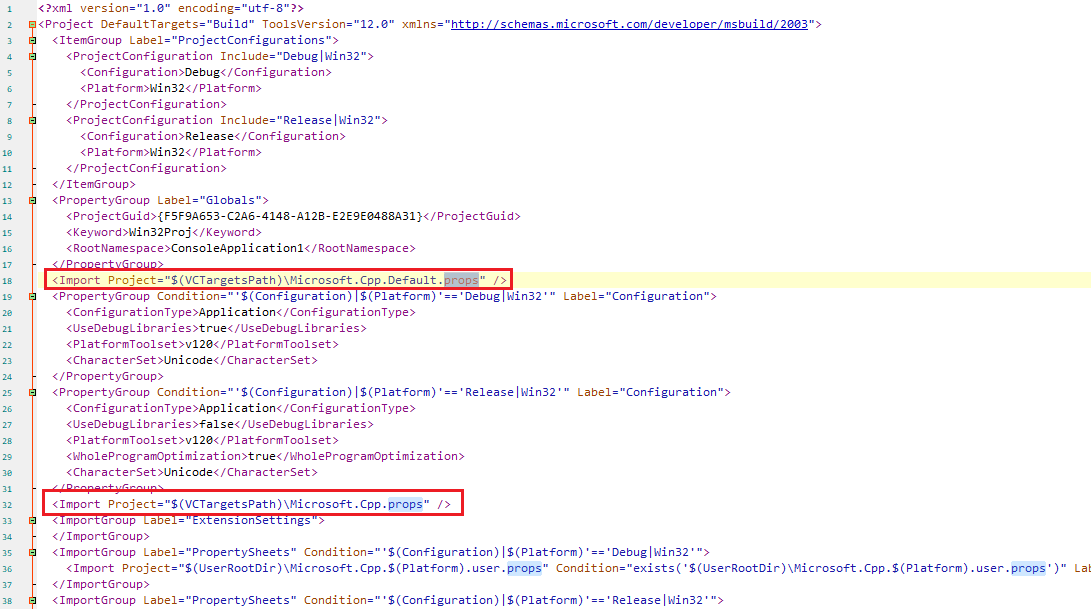 imported-props-in-vcxproj