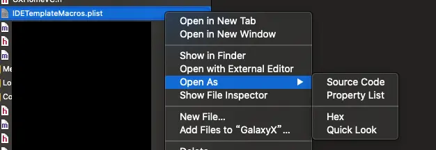 IDETemplateMacros.plist 范例