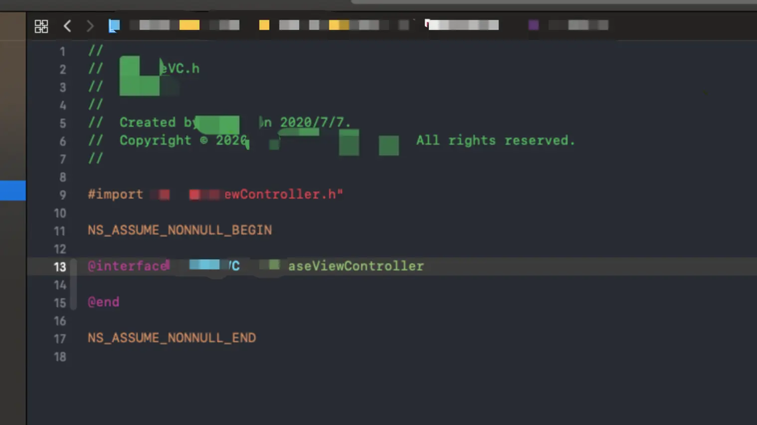 修改Xcode文件头部信息宏