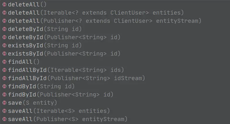 Repository提供的一些默认操作数据库的方法