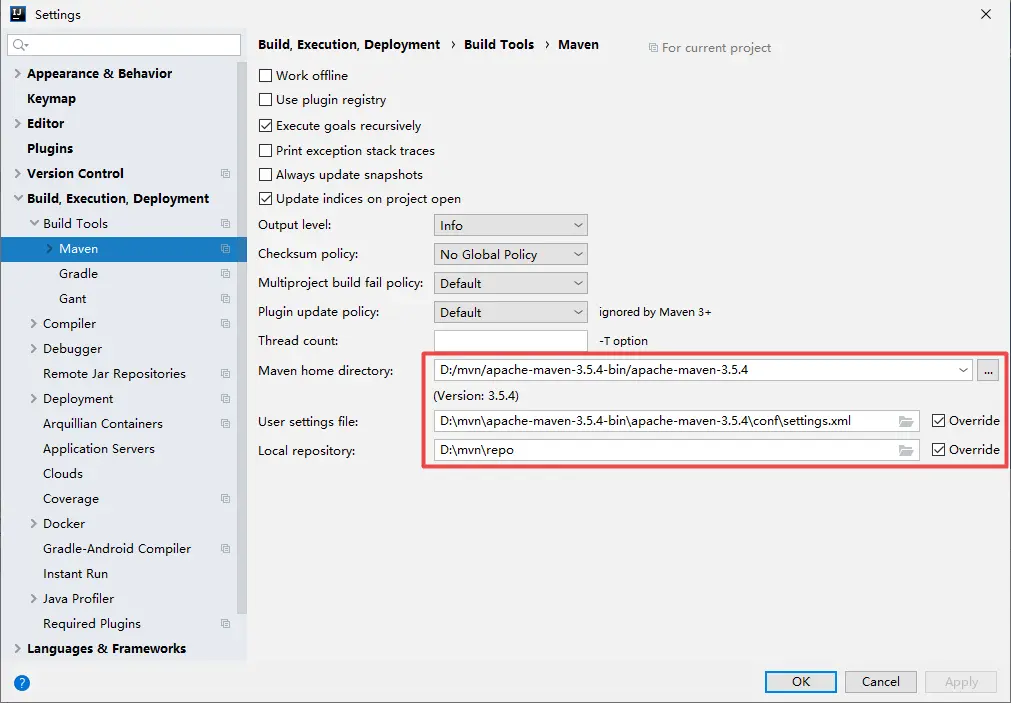 设置maven的安装目录及本地仓库