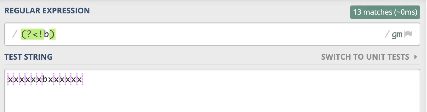 (?<!b)