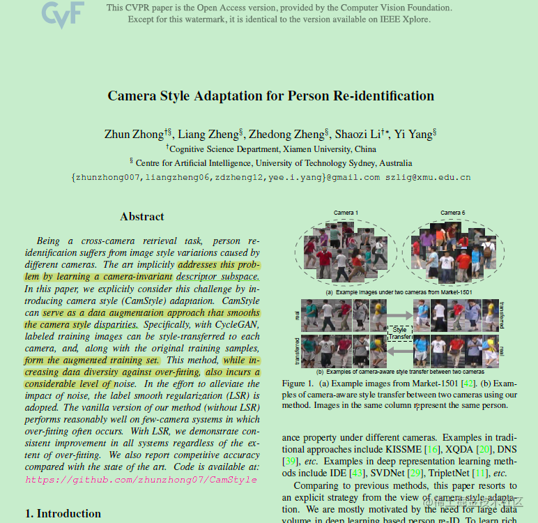 【ReID】Camera Style Adaptation for Person Re-identification - Moment For ...